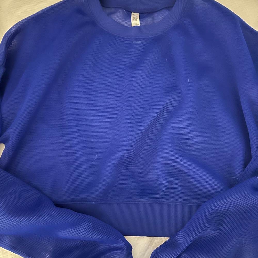 ALO yoga mesh, royal blue crop top